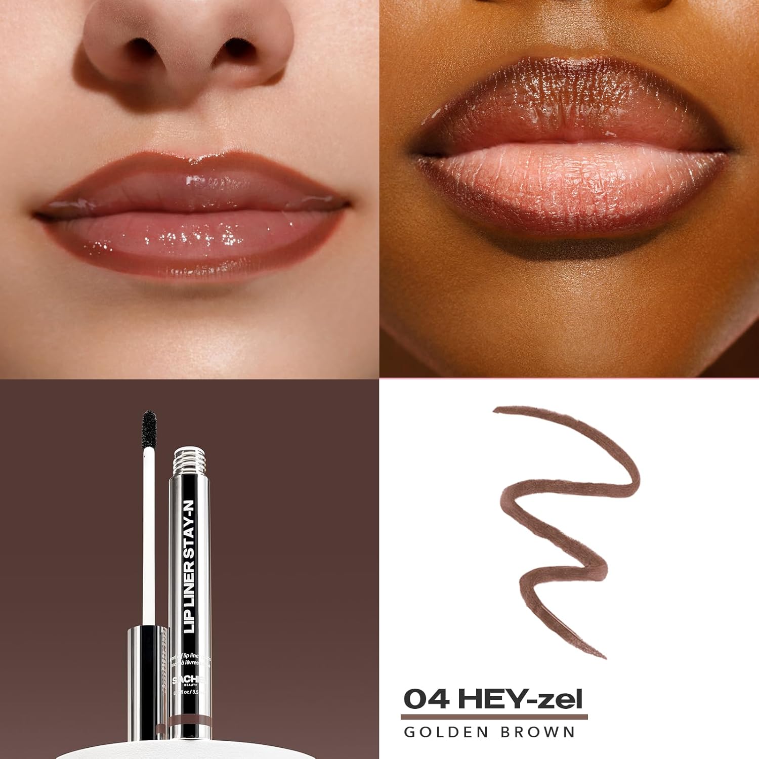 Sacheu Lip Liner Stay-N Peel Off Lip Stain — Long Lasting Matte Lip Tattoo Transfer Proof Lipstain Infused with Hyaluronic Acid & Vitamin E for All Skin Types
