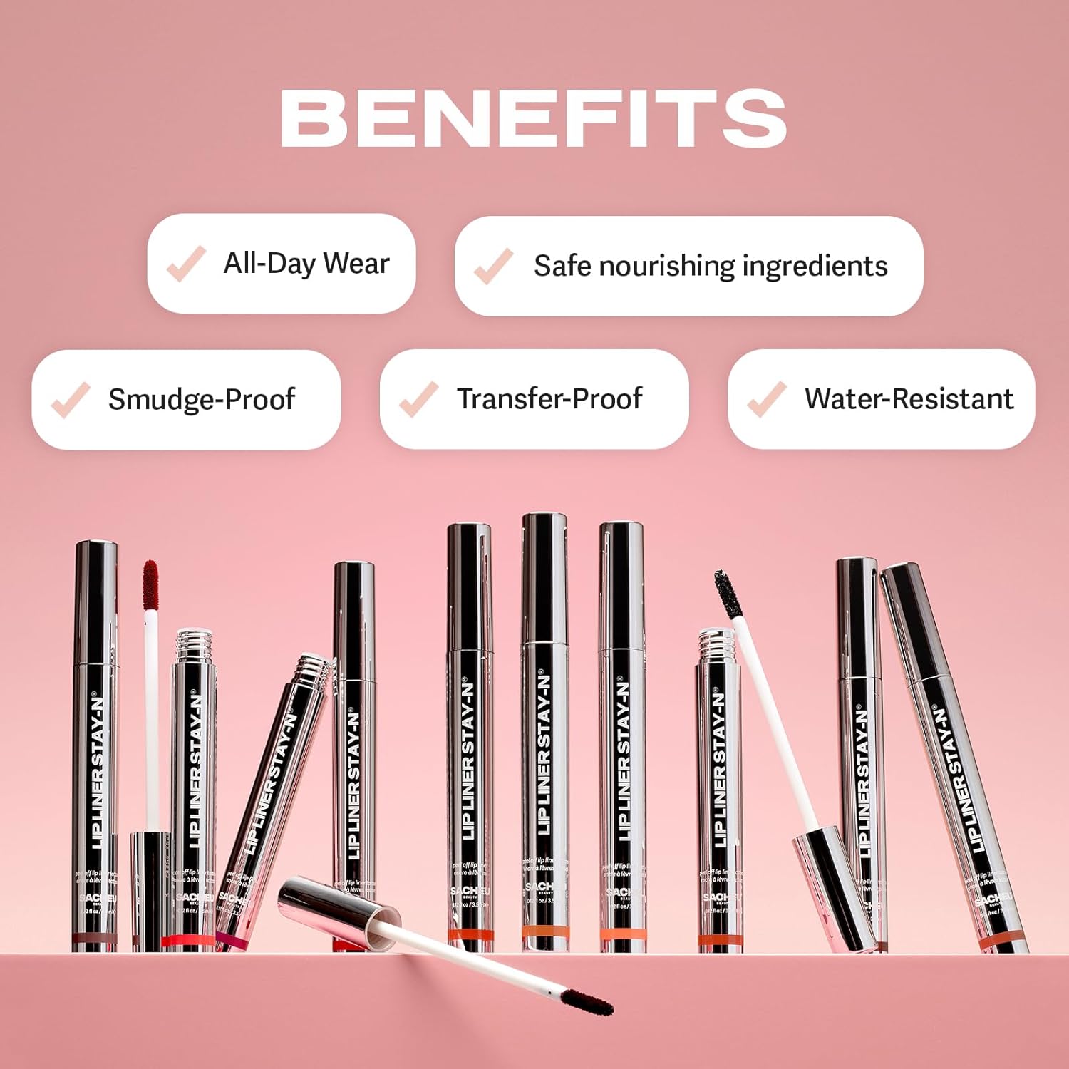 Sacheu Lip Liner Stay-N Peel Off Lip Stain — Long Lasting Matte Lip Tattoo Transfer Proof Lipstain Infused with Hyaluronic Acid & Vitamin E for All Skin Types