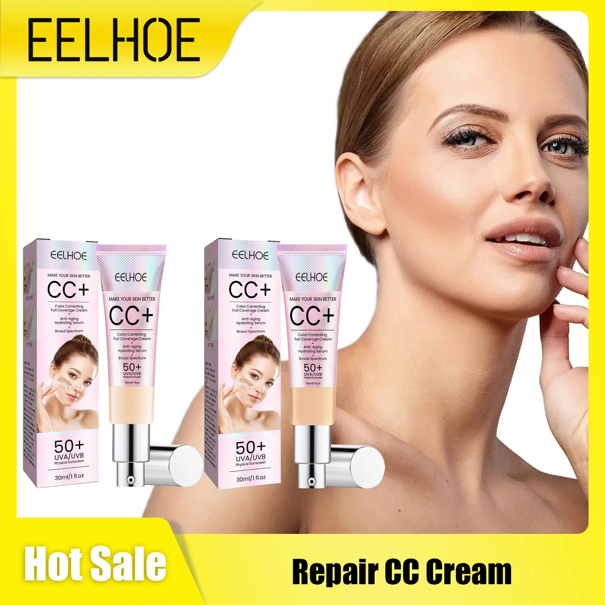 CC+ Cream Oil Control Even Skin Tone Nourish Brighten Skin Waterproof Concealer Cover Blemishes Make Up Foundation Cream | westo voga